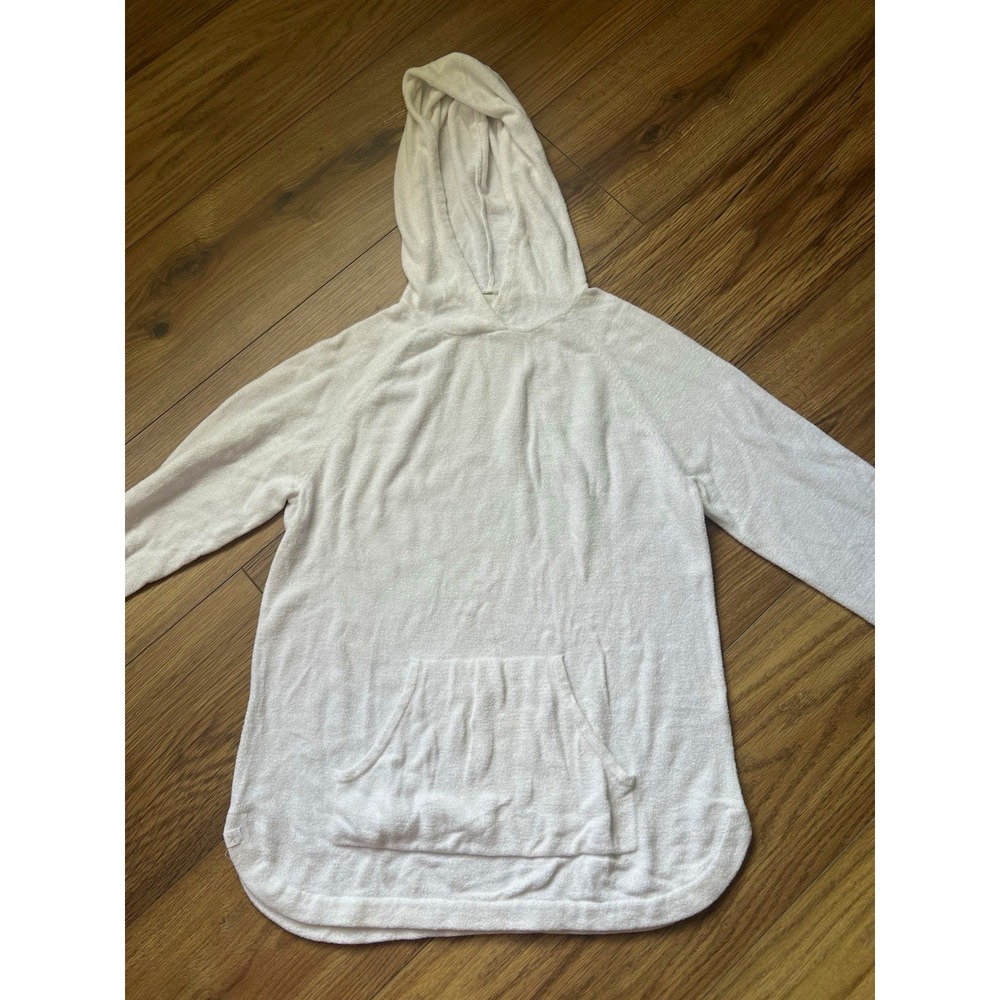 Barefoot Dreams CozyChic Ultra Lite Pullover Hoodie Womens Small White Cream